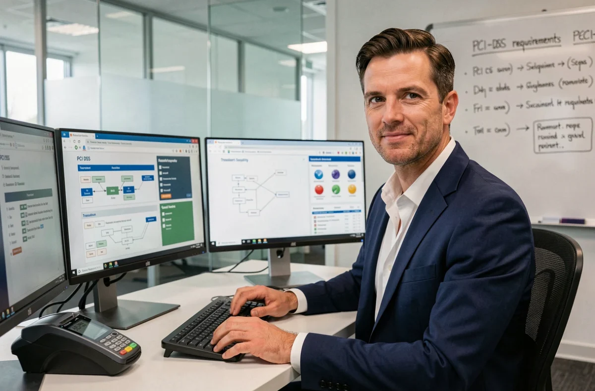 Spécialiste de Cyber Networks consultant des rapports d'audit PCI DSS et des diagrammes de sécurité transactionnelle