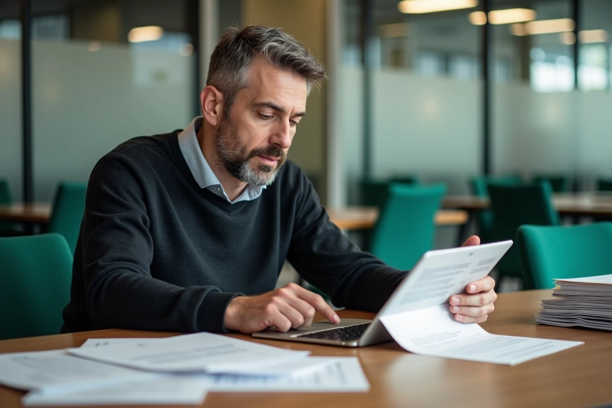 Homme configurant ses paramètres de webmail sur une tablette