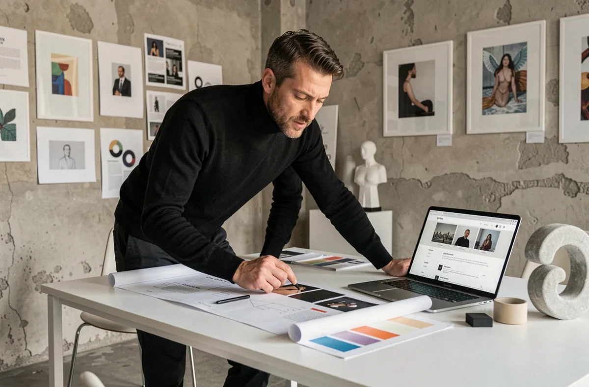 Directeur créatif de l'agence Mute à Lyon travaillant sur un projet de design et développement web créatif